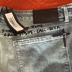 RtA Denim Jeans with Black Text Detail